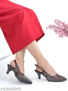 Shoetopia Brown Patent Leather Heel Sandals 