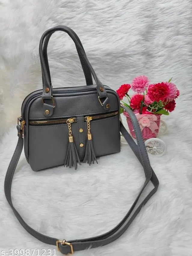 PU Sling Bag for Women (Dark Grey)