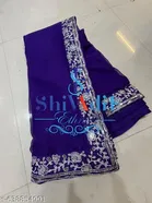 Jimmy Choo Embellished Saree For Women, Blue
