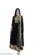 Heavy Fox Georgette With Siquence Coding Embroidery Work With Heavy Embroidery Dupatta Set for Women 