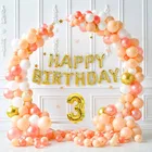 Pastel Theme 3rd Birthday Balloon Decoration Kit , Multicolor, Pack Of 64