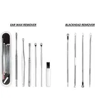 Lenon Makeup Accessory Stainless Steel Blackhead & Ear Wax Remover Facial Kit 