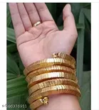 Latest trending golden spiral oxidized bangle bracelet