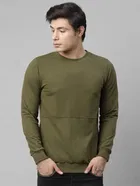 Rigo Men's Cut & Sew Terry Round Neck Sweatshirt 