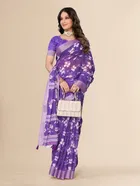 Silk Woven Design Saree for Women, Purple 