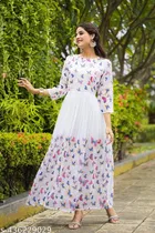 Abstract Printed Georgette Kurti for Women 