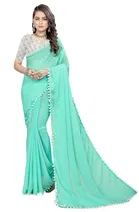 Georgette Solid Saree for Women 