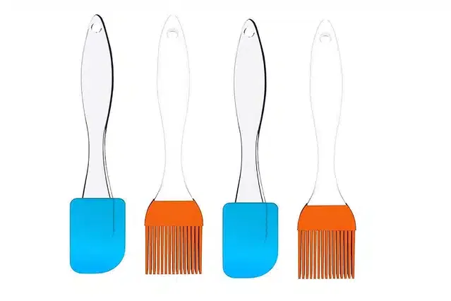 Spatula and Pastry Brush Set (Multicolor, Pack of 4)