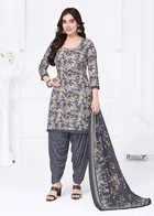 Floral Crepe Punjabi Suit Material for Women 