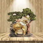 Polyresin Elephant with Tree Showpiece 