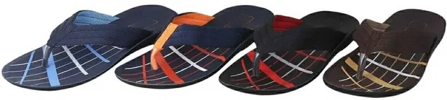 Slippers for Men (Multicolor, 8) (Set of 4)