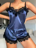 Satin Solid Nightdress for Women 