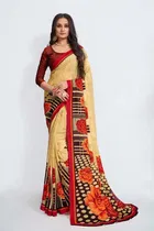Georgette Printed Saree for Women 