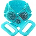 Silicone Body Back Scrubber & Double Side Bathing Brush for Skin Deep Cleaning 