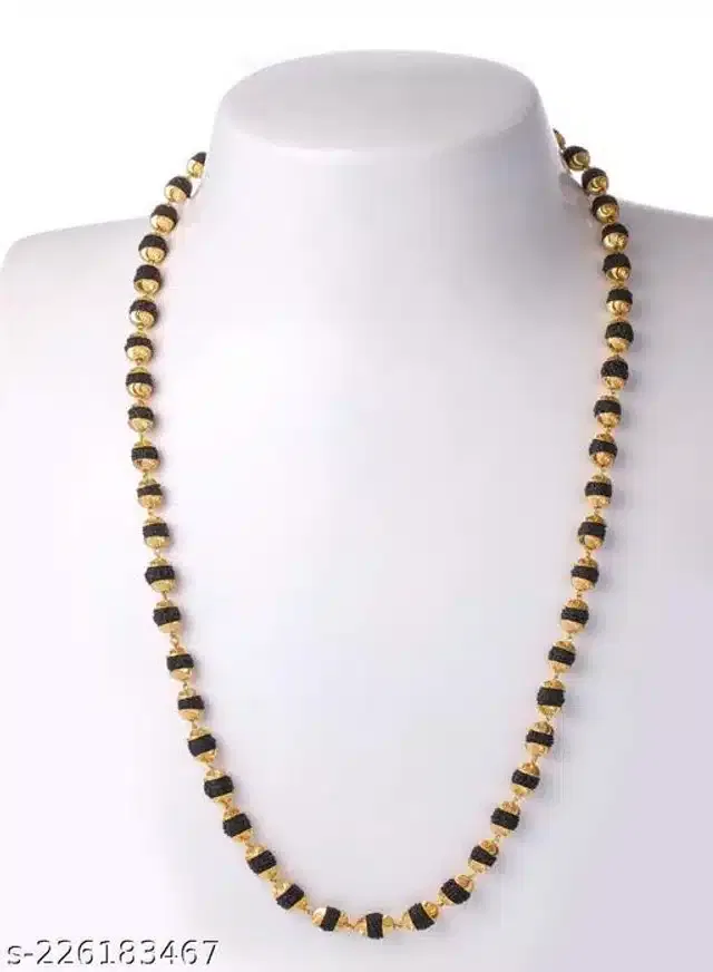 Rudraksh Mala (Gold & Brown)