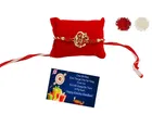 Metal Rakhi with Greeting Card & Roli Chawal 
