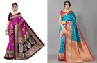 Women's Printed Saree with Unstitched Blouse 