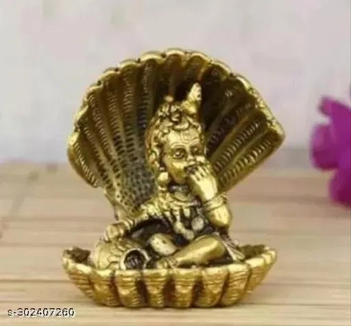Brass Laddu Gopal Idol (Yellow)