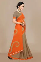 Kanooda Prints Georgette Women Saree With Un-stitched Blouse 