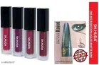 4 Pcs Liquid Lipstick with Kajal, Multicolor, Set of 2