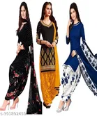 Crepe Printed Unstitched Suits for Women, Pack of 3 