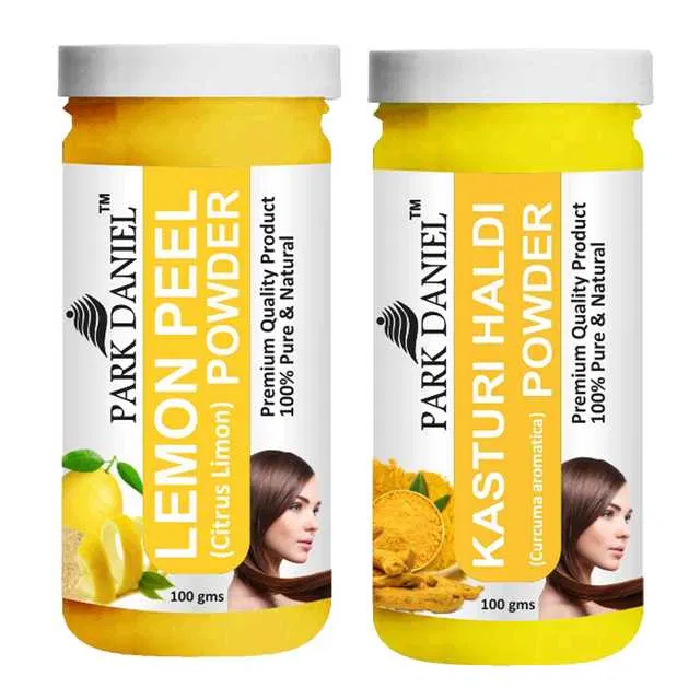 Park Daniel 100% Pure & Natural Lemon Peel Powder & Kasturi Haldi Powder (Pack Of 2, 100 g) (SE-1059)