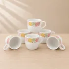 Ceramic Tea & Coffee Cup, White, Pack of 6 