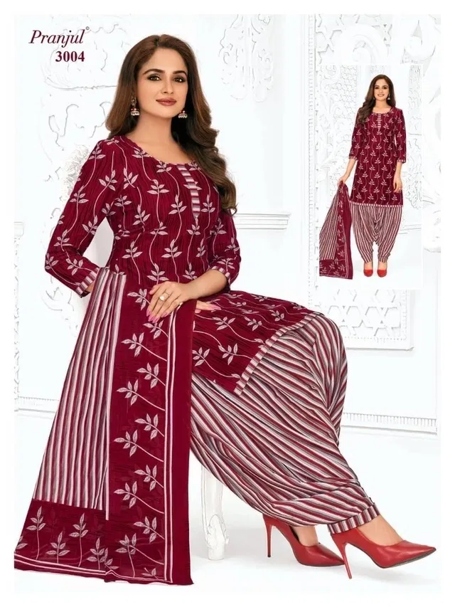 Synthetic Unstitched Dress Material for Women & Girls (Red)