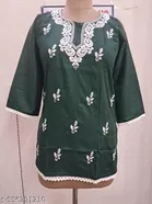 Floral Embroidered Rayon Kurti for Women 