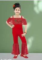 Cotton Blend Printed Jumpsuit for Girls 