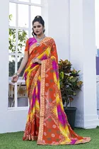 Georgette Printed Saree for Women 
