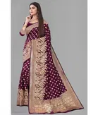 Litchi Silk Woven Design Saree for Women, Purple 