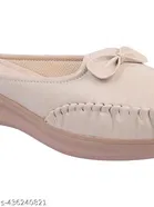 Solid Synthetic Loafers for Girls 