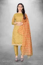 Chanderi Cotton Unstitched Dress Material for Women 