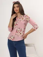 Shirt For Woman (Rayon, Sttyle - 5, Pink, S)