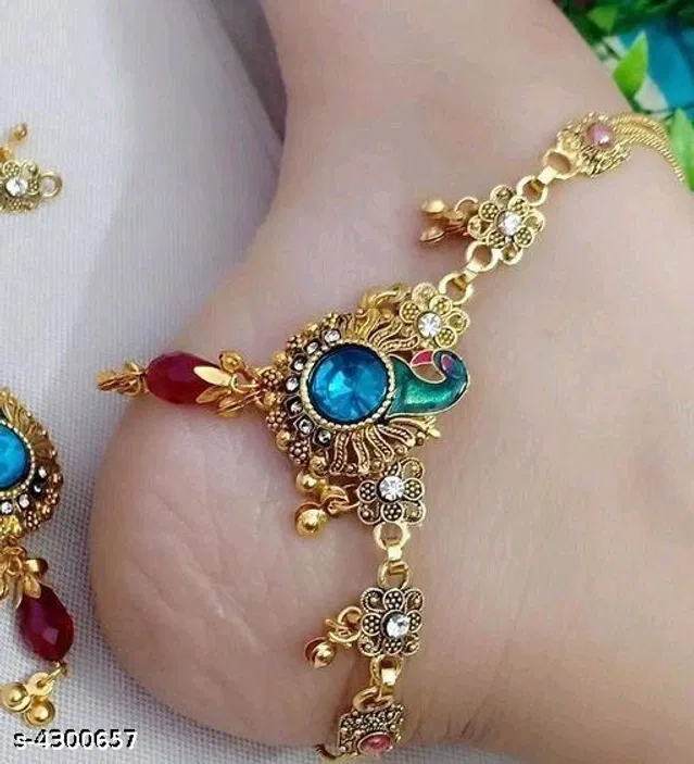 Alloy Anklets for Women (Multicolor, Set of 1)
