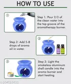 Asian Aura Candle Diffuser for Home Fragrance, Aroma Oil Burner with 2 T-Light & 2, 10 ml Aroma Oil -Fragrance Lemon Grass & Lavender 