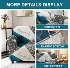 Homwatica 3 Seater Blue Marble Printed Elastic Sofa Cover 180X230Cm Pack Of 1