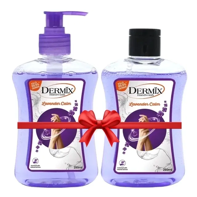 डर्मिक्स हैंड वाश लैवेंडर (250 ml पंप + 250 ml ट्रैवेल पैक)