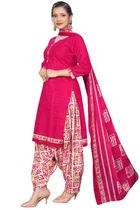 Cotton Blend Printed Kurti with Salwar for Women 