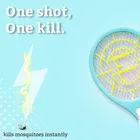 Long Line Mosquito Racket 2610 with 2 Pin Plug & Torch Light | 500 mAh Battery | Rechargeable Mosquito Swatter