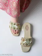 Shoetopia Pink Embellished Flat Sandals 