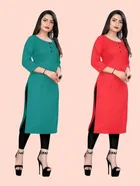 Crepe Solid Kurtis for Women 