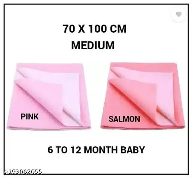 Cotton Mattress Protection Sheet (Pink, 40x28 inches) (Pack of 2)