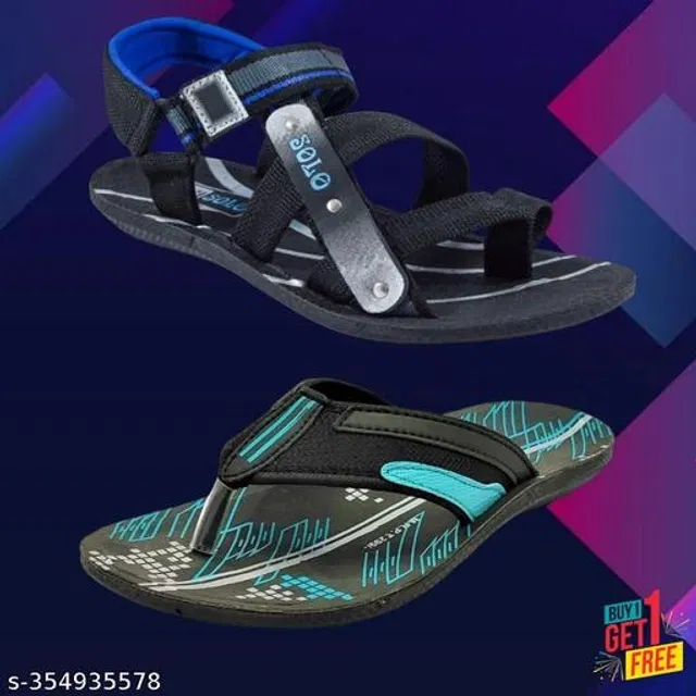 Sandal with Flipflop for Men (Multicolor, 7) (Pack of 2)