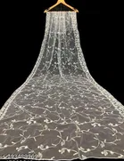 Botanical Embroidered Net Dupatta for Women 
