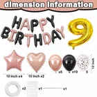 9th Happy Birthday Balloon Decoration Kit ,Rose Gold & Black ,Set Of 1