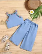 Hosiery Cotton Printed Clothing Set for Kids, Blue 