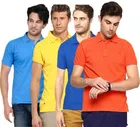 Polo Solid Pack of 4 T-shirts for Men 
