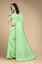 Silk Woven Design Saree for Women, Green 